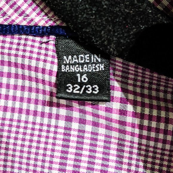 Kenneth Cole New York gingham pattern shirt, non iron, men's size 16 32/33 - Picture 11 of 11